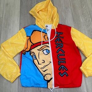 Disney‎ parks official zipper up hoodie jacket Hercules colorful size medium